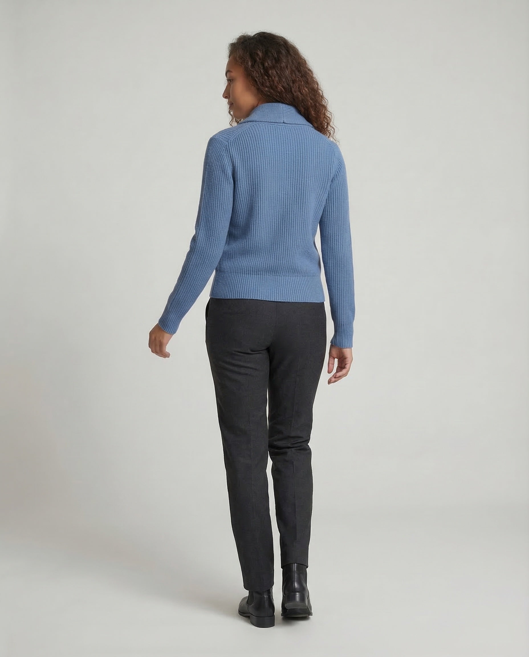 Cardigan Damen | Reverskragen & Rippenstrick
