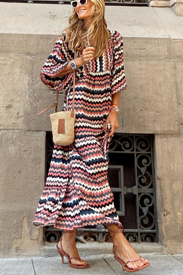 Sommerkleid Damen | Maxi mit Blumenprint & Stufenrock
