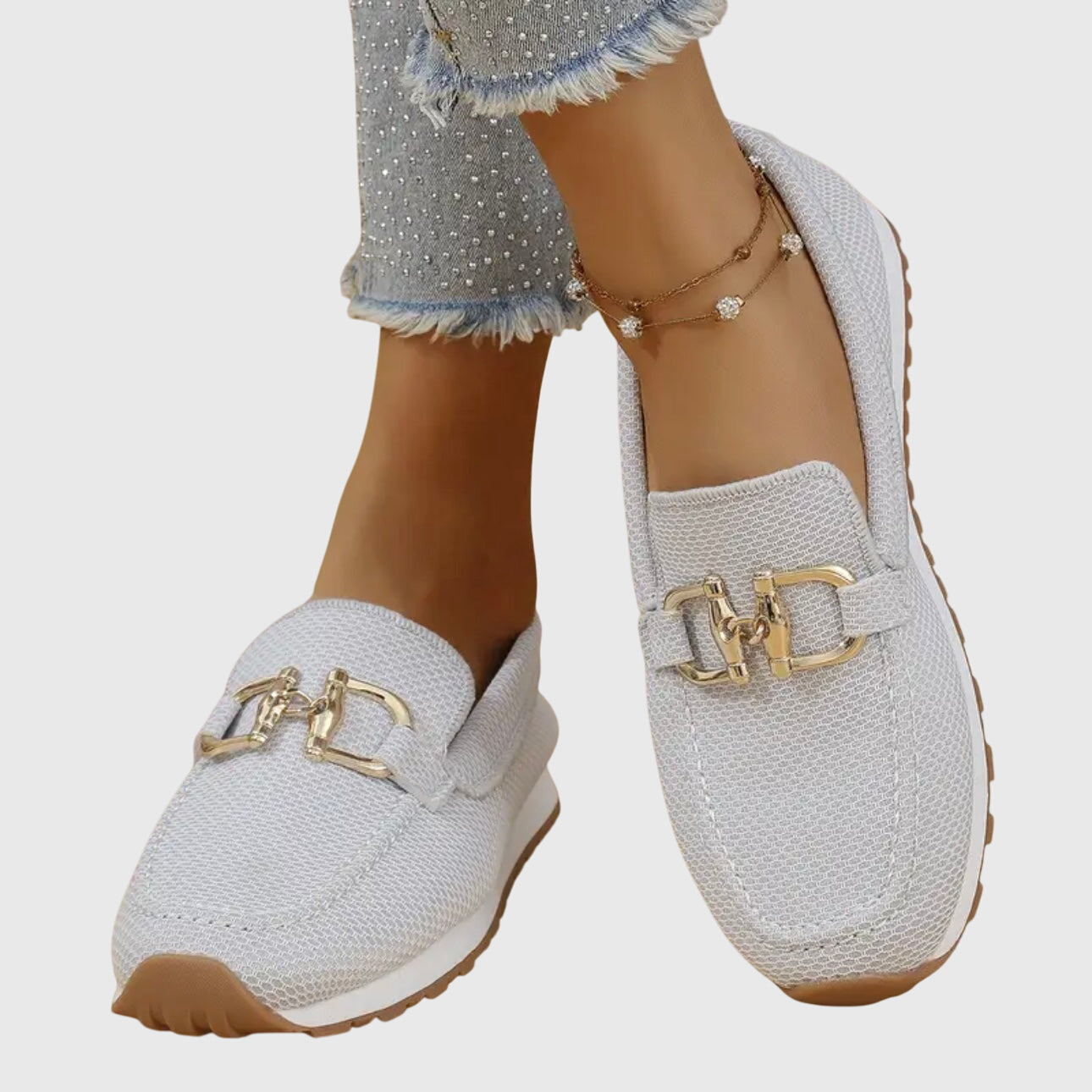 Loafer Damen | Golddetail & leichter Plateausohle