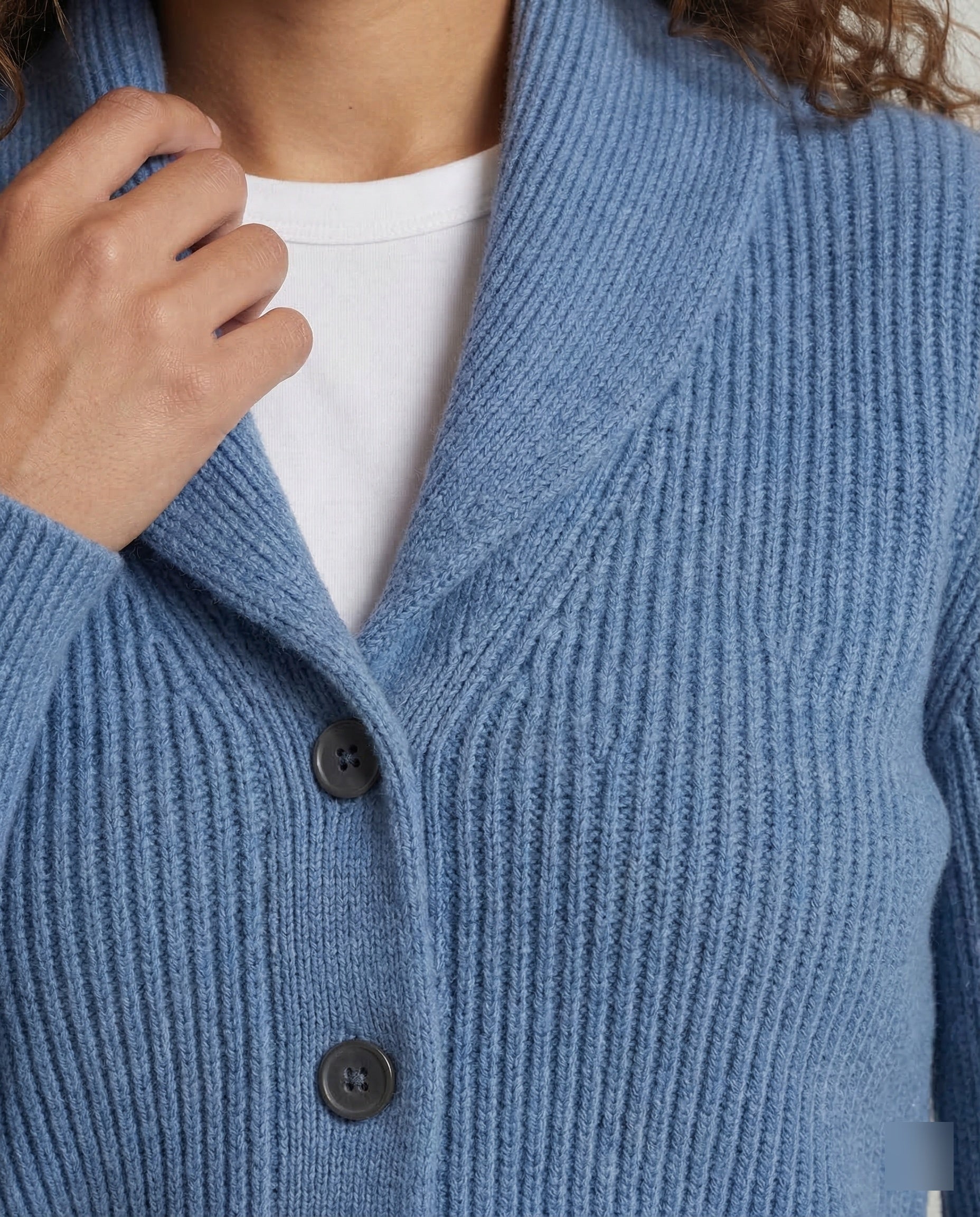 Cardigan Damen | Reverskragen & Rippenstrick