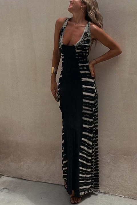 Sommerkleid Damen | Maxi mit Tie-Dye-Print & Rückenausschnitt