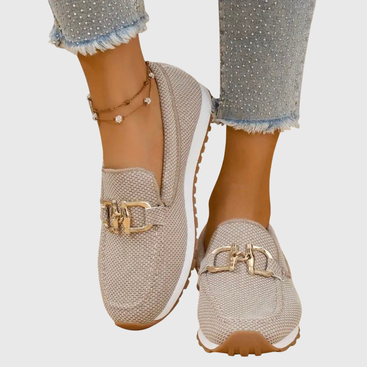 Loafer Damen | Golddetail & leichter Plateausohle