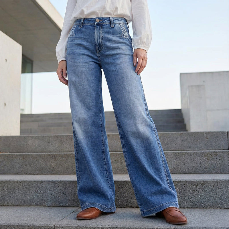 Jeans Damen Wide Leg | Hoher Taille & Weitem Bein
