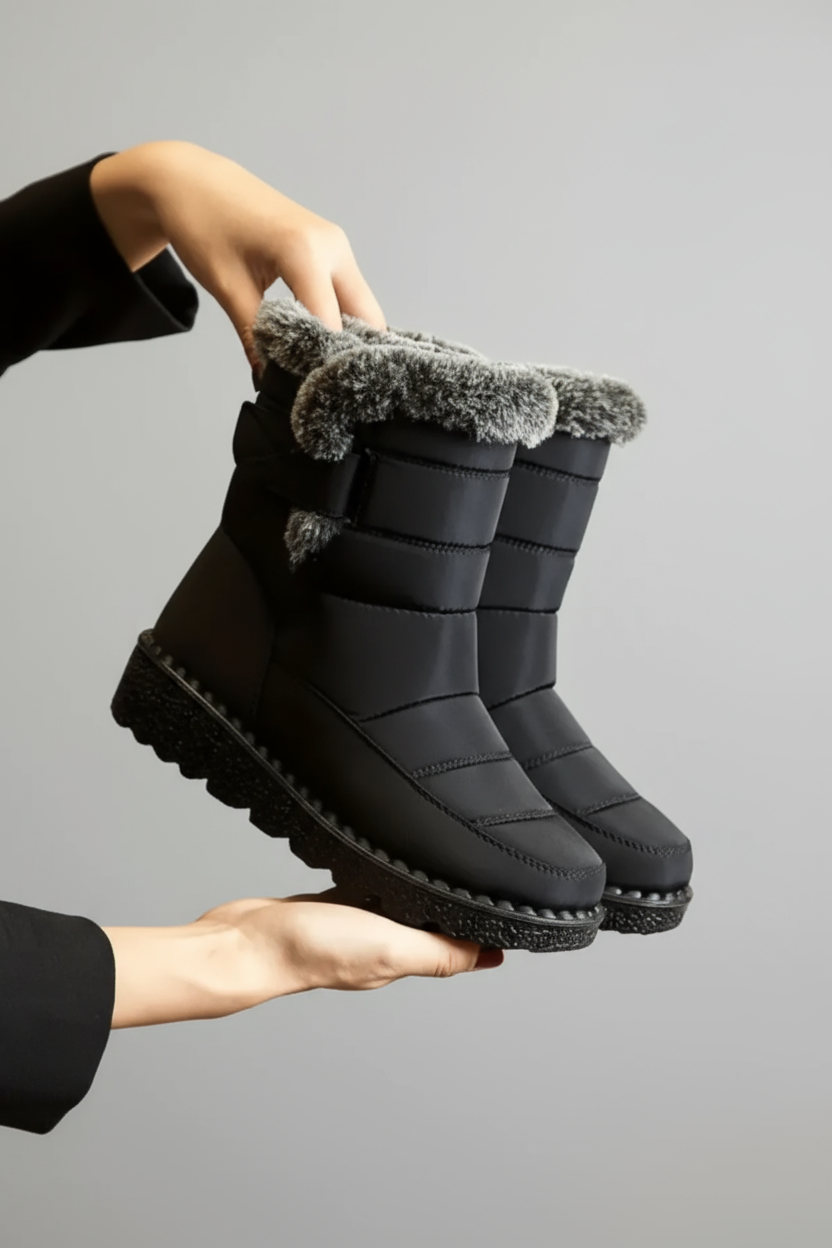 Winterstiefel Damen | Schneestiefel Warm Gefüttert mit rutschfester Sohle