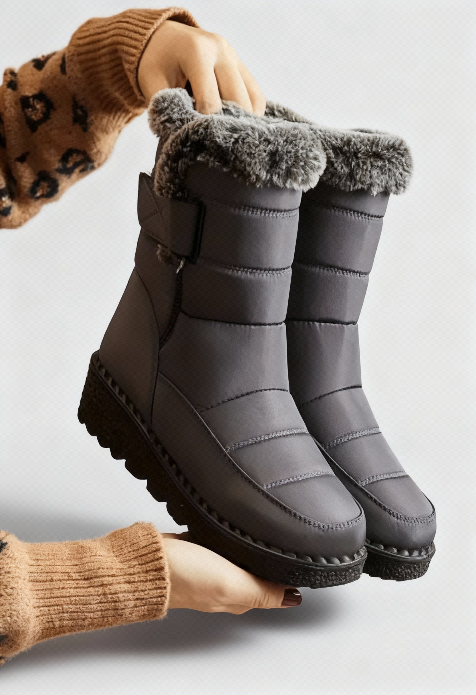 Winterstiefel Damen | Schneestiefel Warm Gefüttert mit rutschfester Sohle