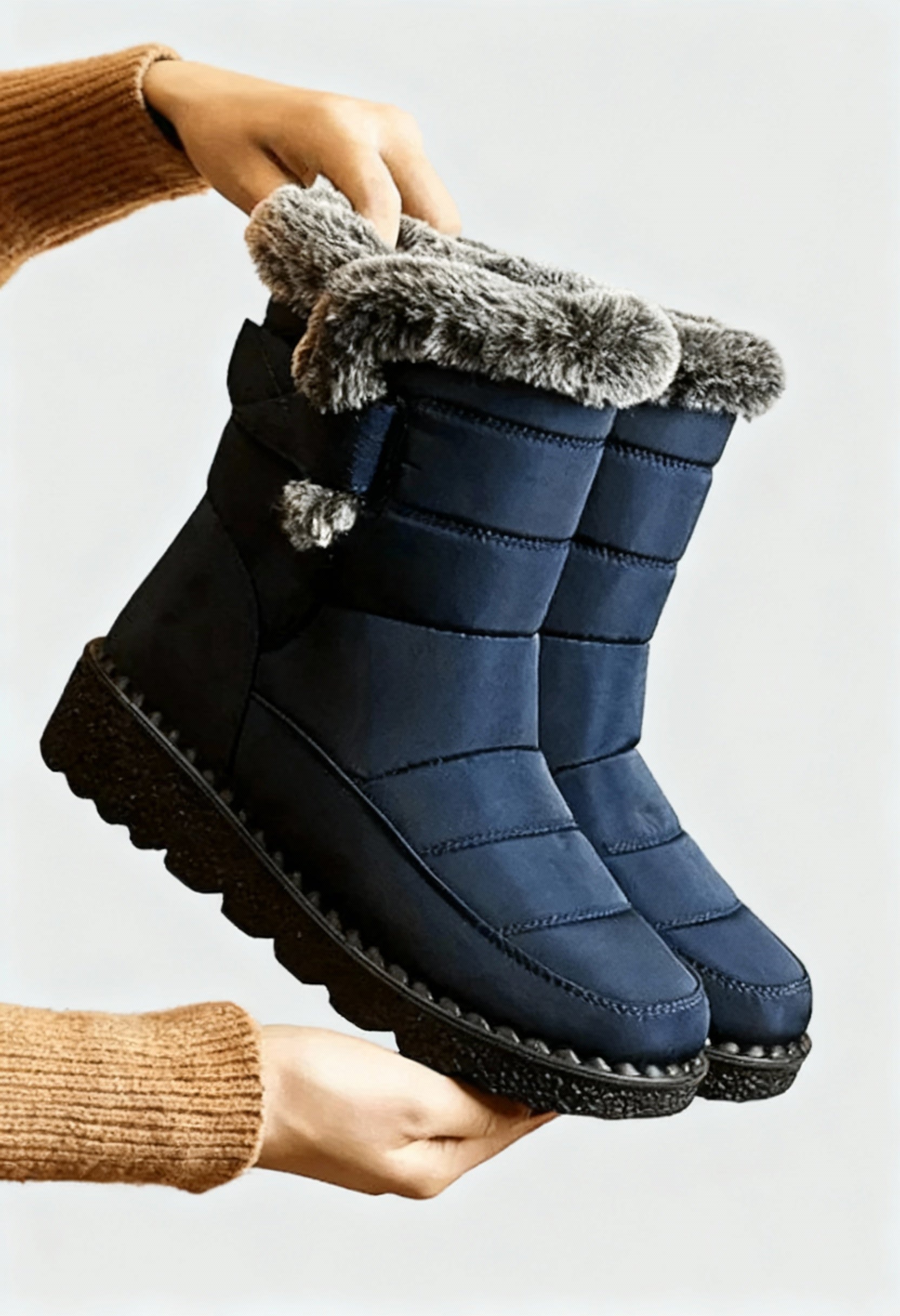 Winterstiefel Damen | Schneestiefel Warm Gefüttert mit rutschfester Sohle