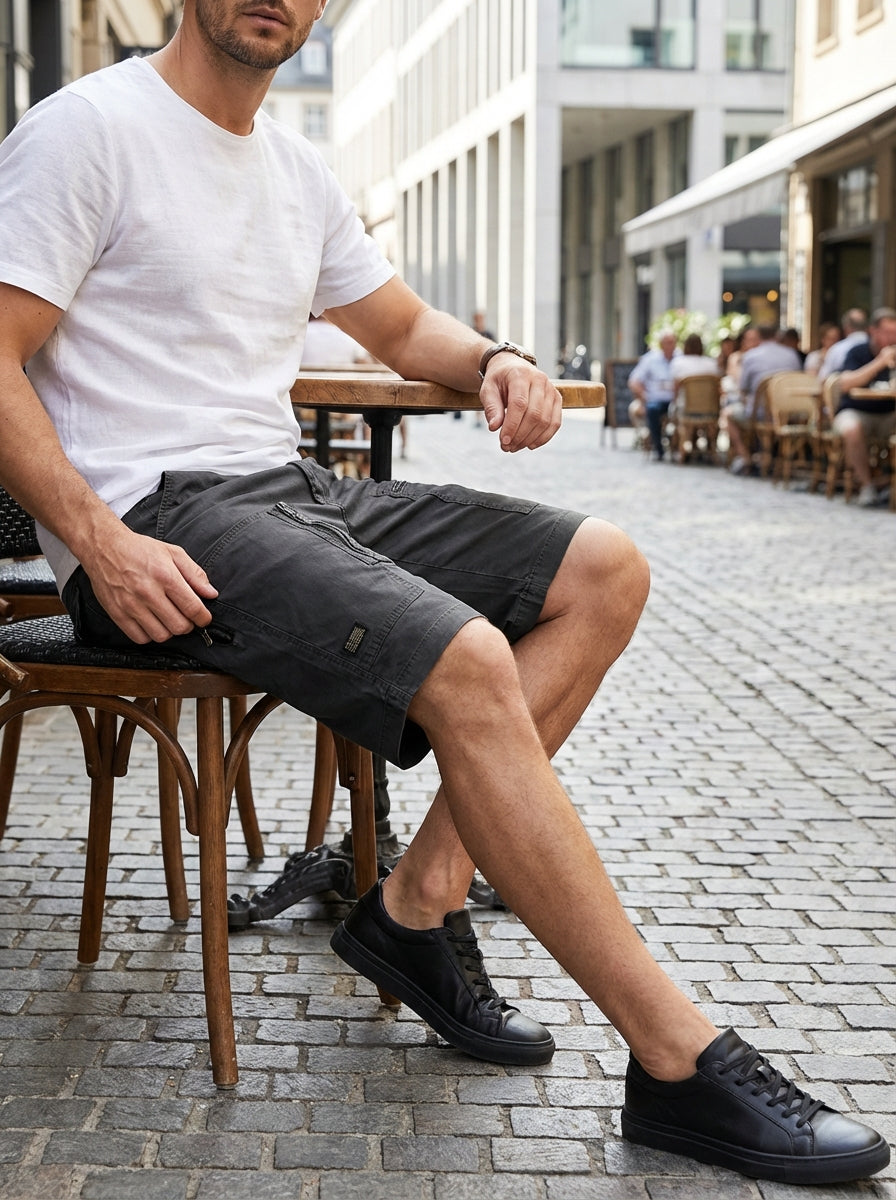 Kurze Hosen Herren Schmale Cargo | Taschen