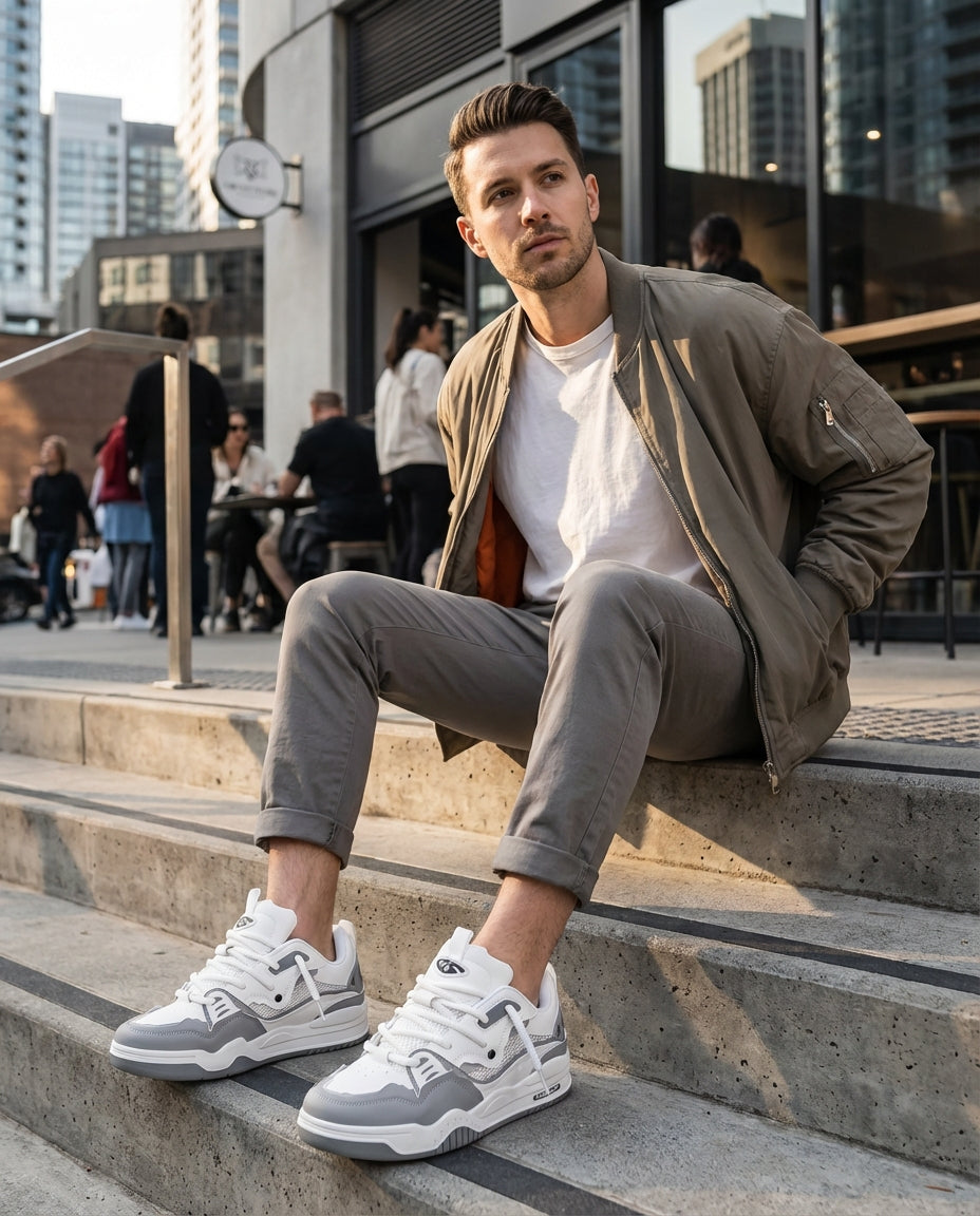 Herren Sneaker Dicker Sohle Niedrig Geschnitten | Schnüren