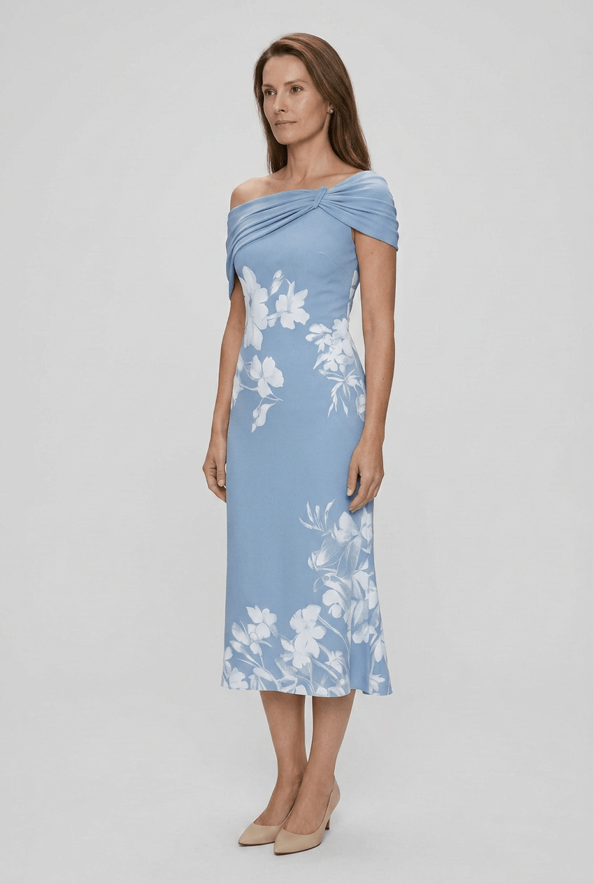 Hochzeitsgast Kleid | Midi mit Blumenmuster