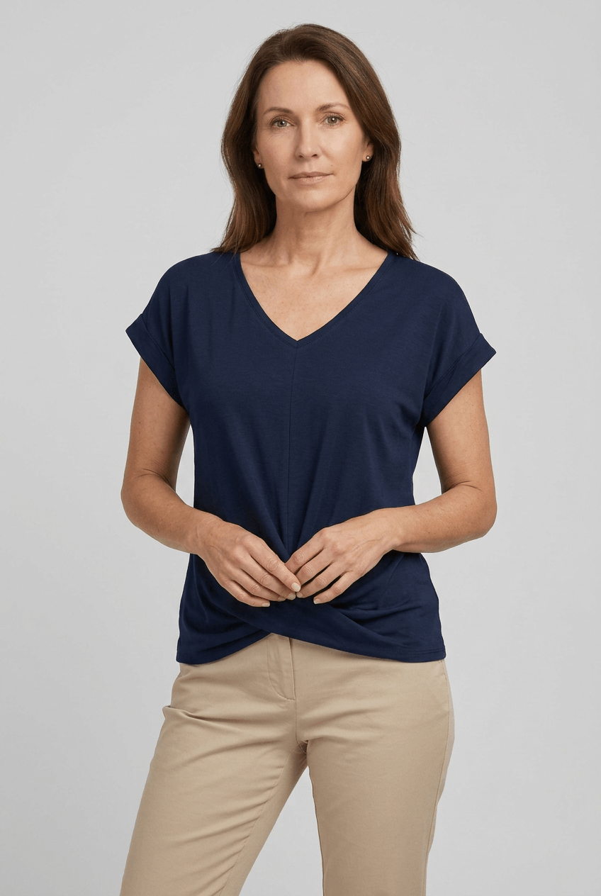 T-Shirt Damen | Wickelfront & V-Ausschnitt