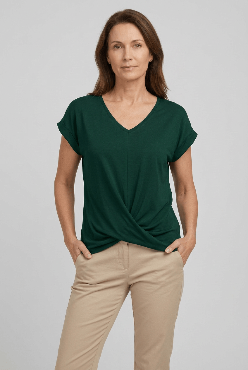 T-Shirt Damen | Wickelfront & V-Ausschnitt