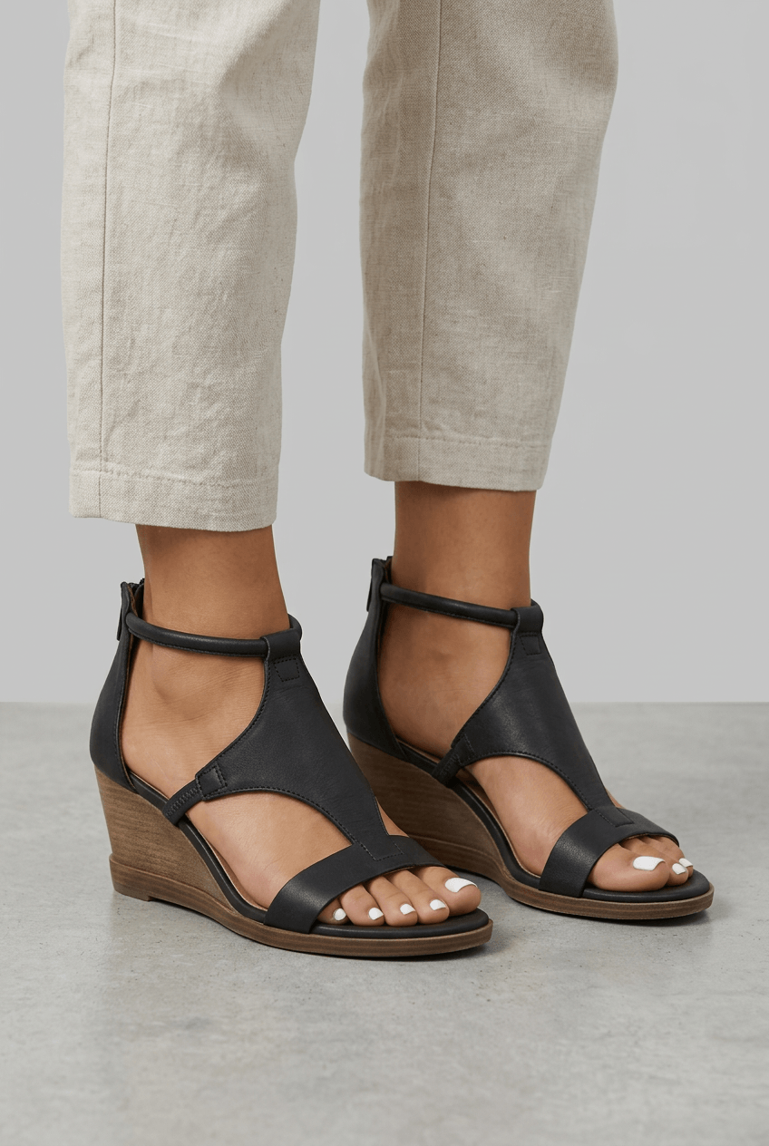 Sandalen Damen | Keilabsatz & T-Riemen