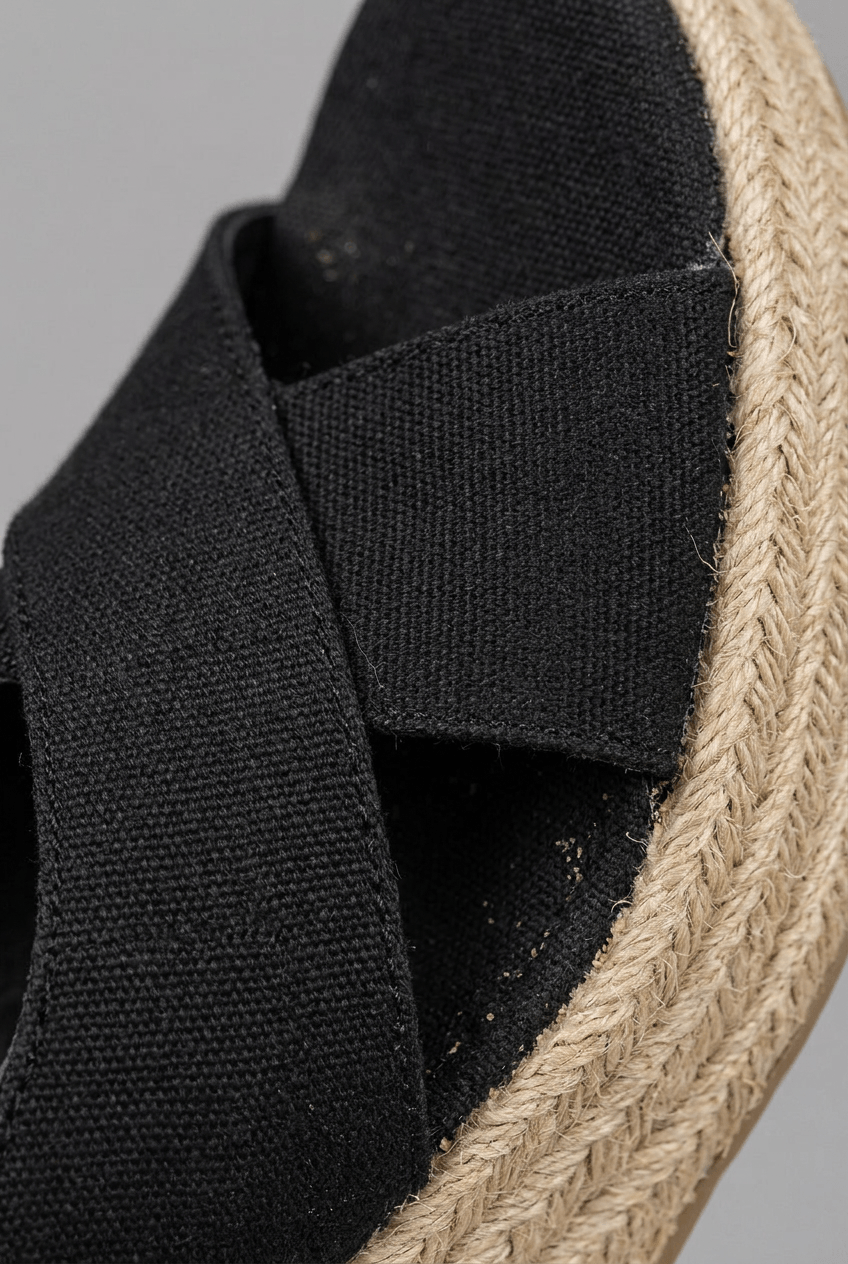 Keilsandalen Damen | Überkreuzte Träger & Espadrille Keilsohle mit Slingback