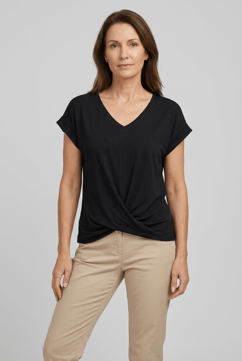 T-Shirt Damen | Wickelfront & V-Ausschnitt