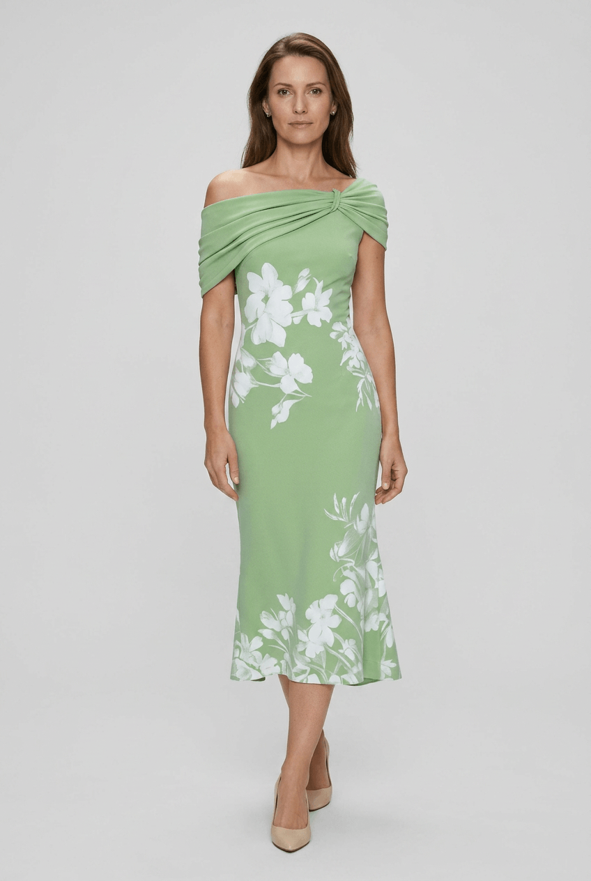 Hochzeitsgast Kleid | Midi mit Blumenmuster