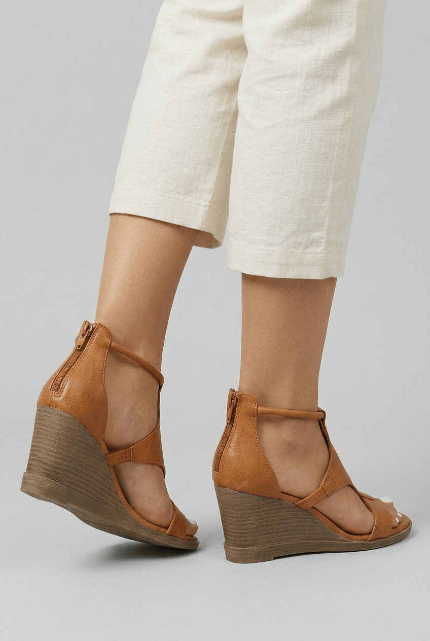 Sandalen Damen | Keilabsatz & T-Riemen