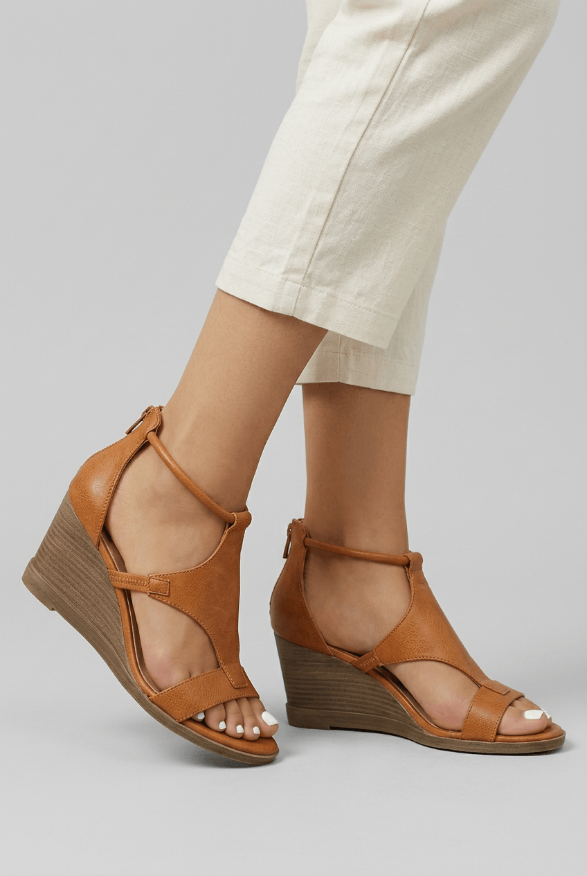 Sandalen Damen | Keilabsatz & T-Riemen