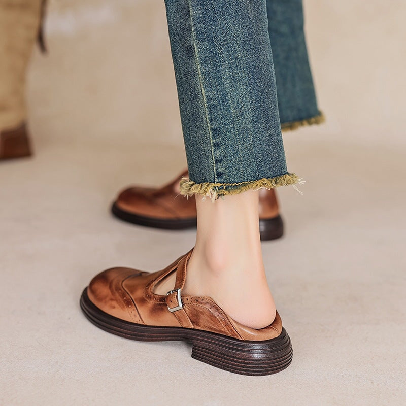 Mary Jane Schuhe Damen | Broguing & T-Strap
