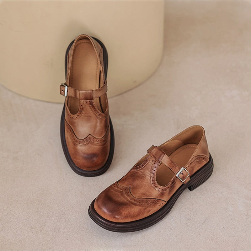 Mary Jane Schuhe Damen | Broguing & T-Strap