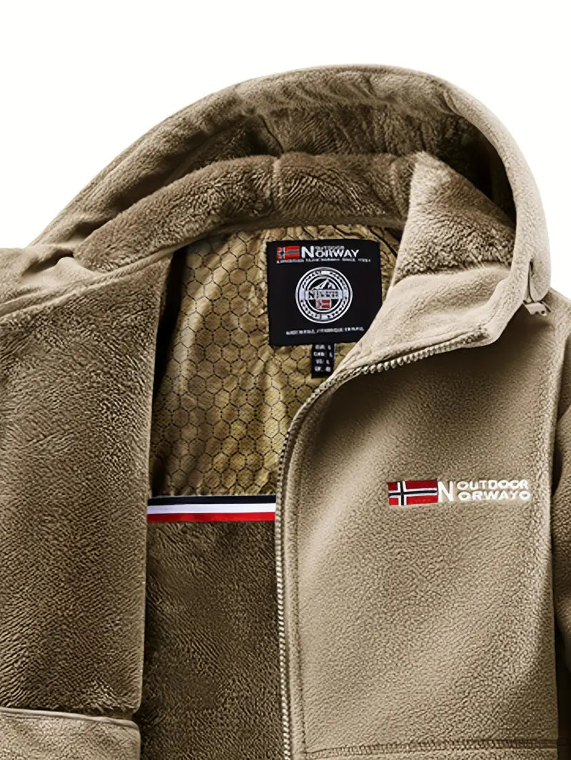 Fleecejacke Herren | Warme Winter Fleece mit Kapuze & Reißverschluss