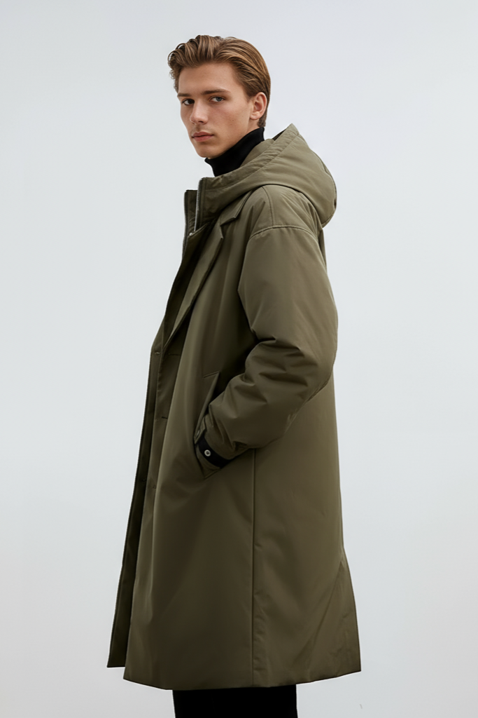 Winterjacke Herren lang mit Kapuze | Wasserabweisende Parka