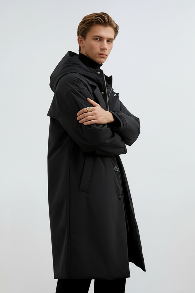 Winterjacke Herren lang mit Kapuze | Wasserabweisende Parka