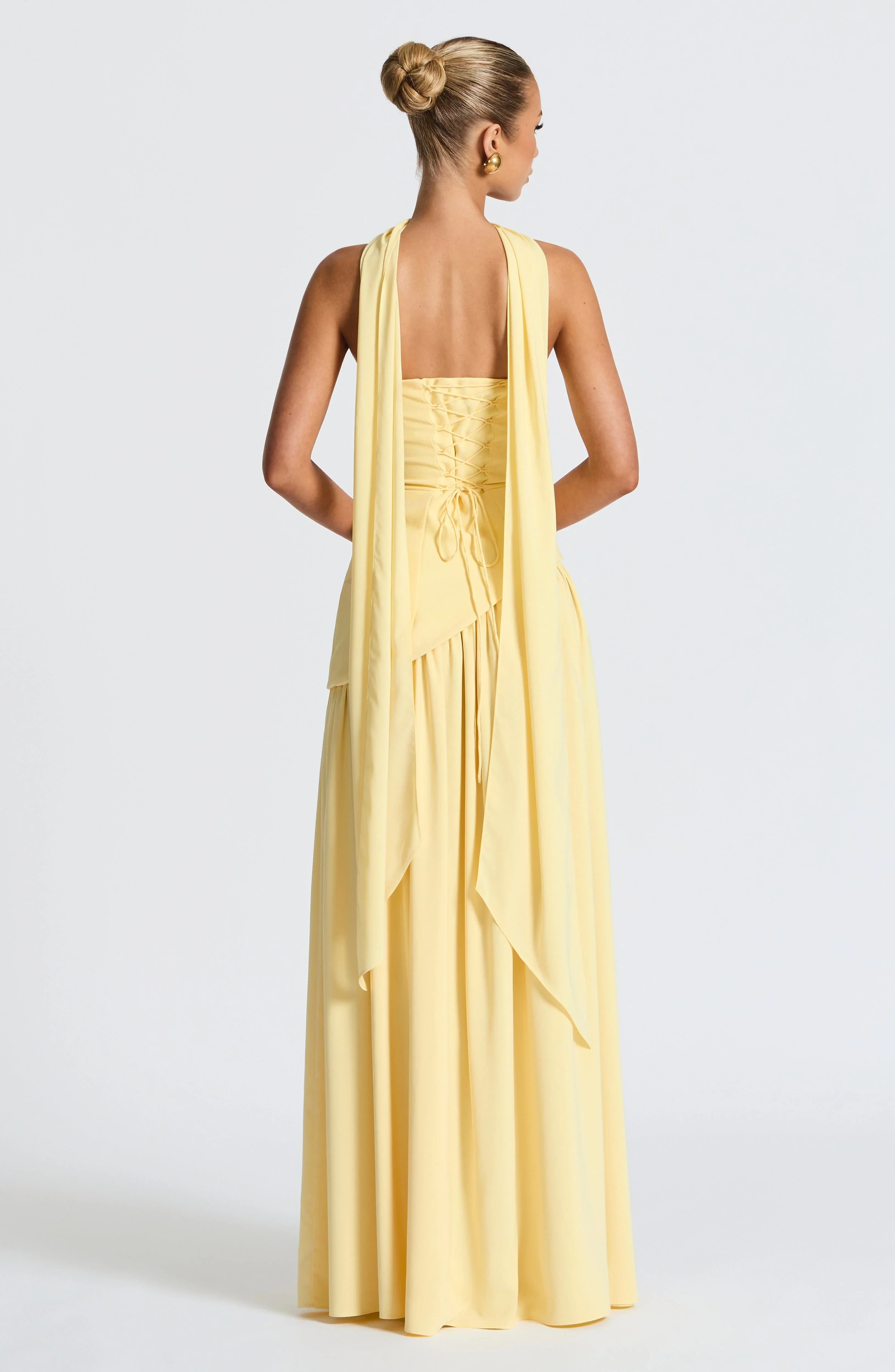 Kleid Hochzeitsgast Damen | Maxi mit Bandeau & Schalkragen