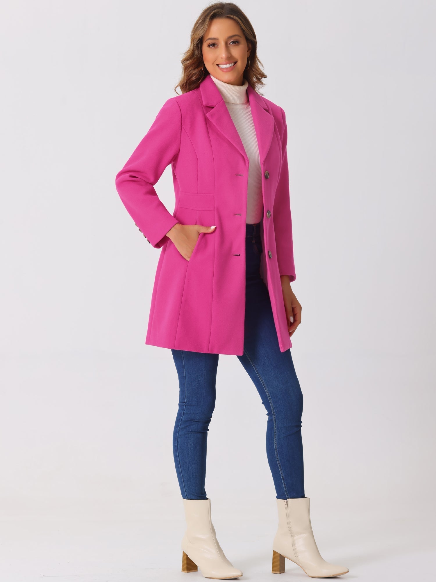 Wintermantel Damen Lang | Taillierter Mantel mit Knöpfen